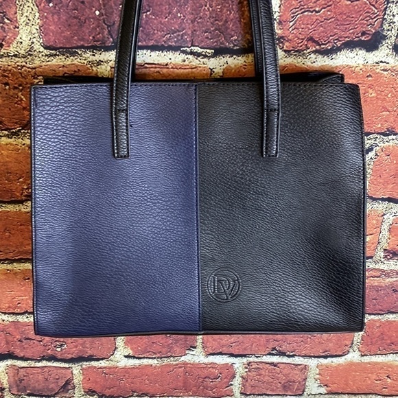 La Diva Italian Design Navy & Black Handbag Purse - Picture 5 of 12